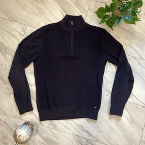 Michael Kors Men’s Half-zipped Black Knitted Sweater Size M